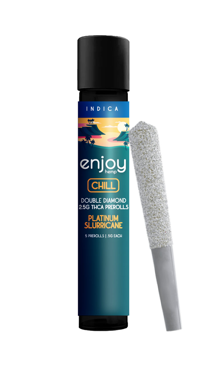 ENJOY | 5G Chill Double Diamond Infused 5 Pack Pre-Rolls | Platinum Granddaddy Purple Indica