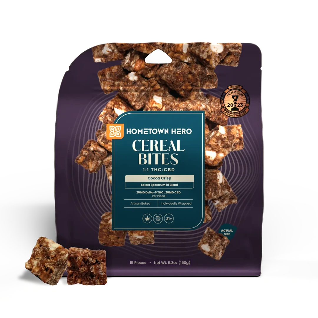 HOMETOWN HERO | Cocoa Crisp | 20MG 1:1 D9/CBD | SINGLES