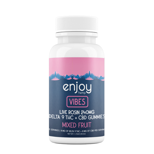 ENJOY | 240MG 1:1 D9+CBD Vibes Mixed Fruit Live Rosin Gummies