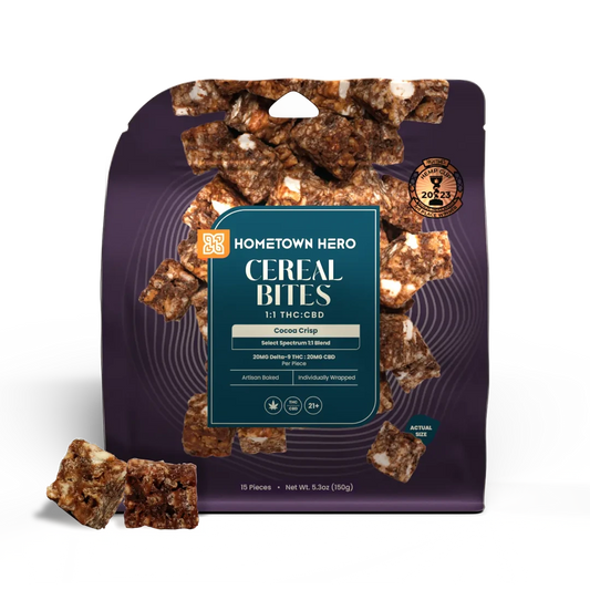 HOMETOWN HERO | Cocoa Crisp | 20MG 1:1 D9/CBD | SINGLES