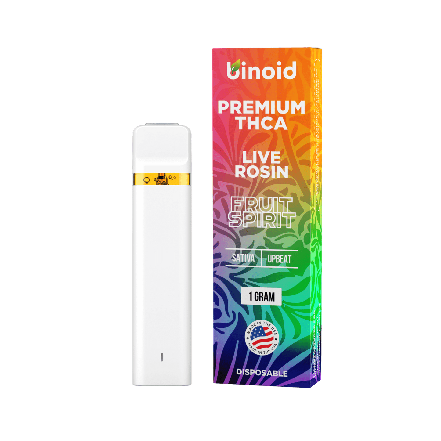 Binoid | Premium THCA Live Rosin Disposable Vape Fruit Spirit Sativa 1G