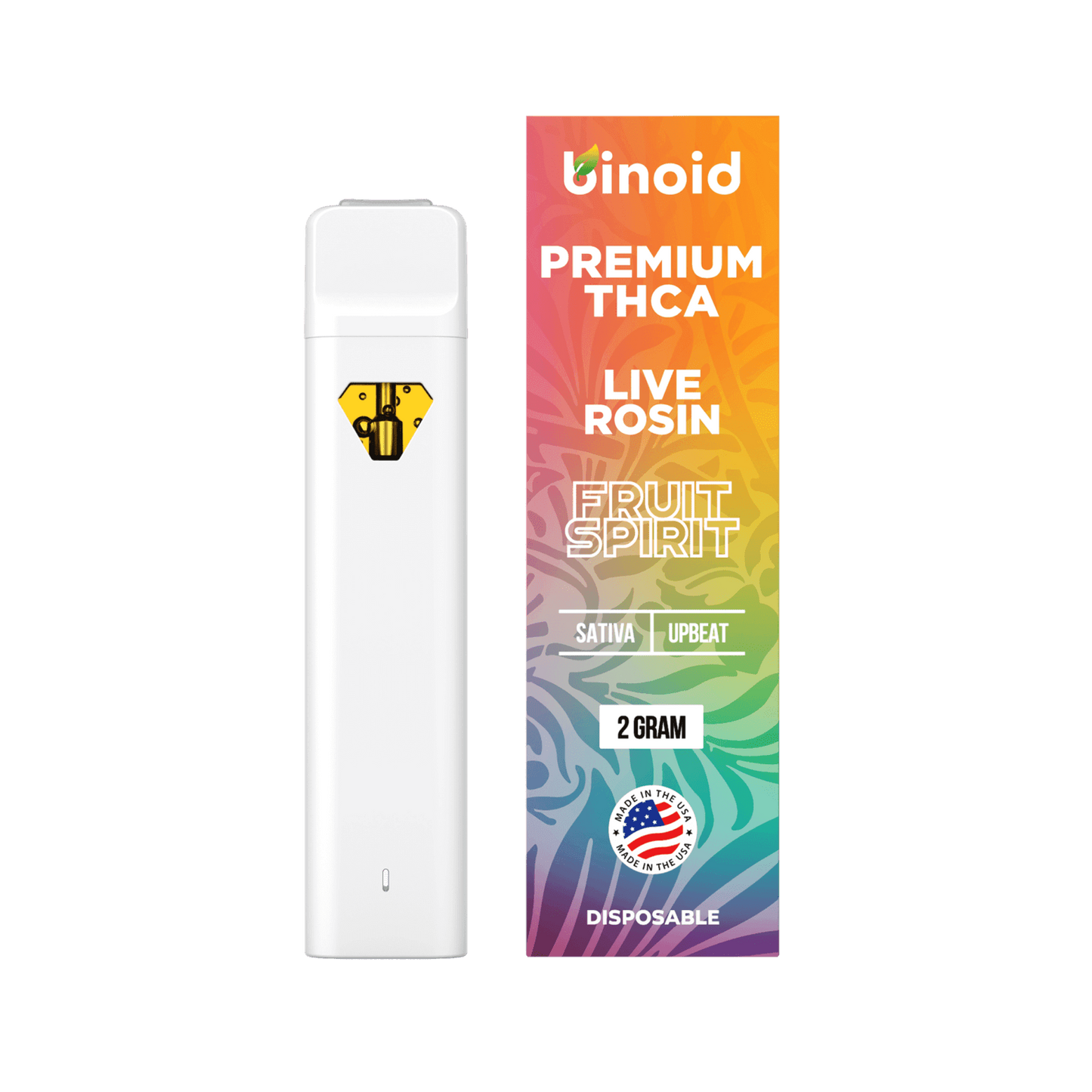 Binoid | Premium THCA Live Rosin Disposable Vape Fruit Spirit Sativa 2G