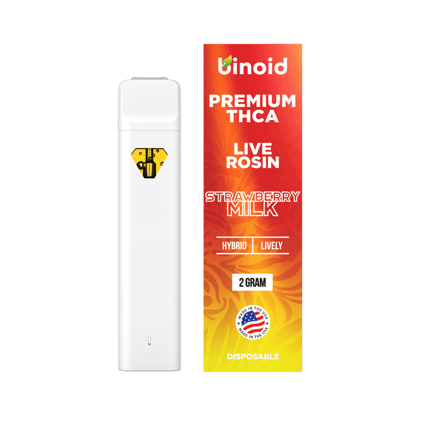 Binoid | Premium THCA Live Rosin Disposable Vape Strawberry Milk Hybrid 2G